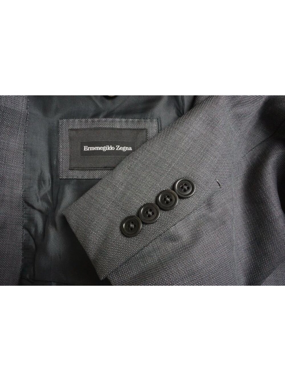 Ermenegildo Zegna Milano Gray Woven 2 Pc Suit Jacket Pants Sz 46L